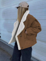 Plush Lined Dropped Shoulder Outerwear