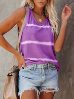 Full Size Striped Round Neck Tank Top Plus Size