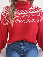 Turtleneck Dropped Shoulder Sweater