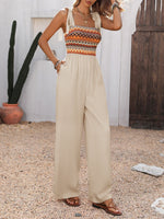 Tie Shoulder Wide Leg Jumpsuit