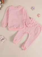 Children's Bow Striped Top and Pants Set