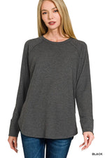 Zenana Baby Waffle Long Sleeve Top