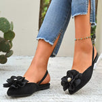 Flower Point Toe Flats Sandals
