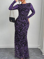Leopard Ruched Bodycon Maxi Dress