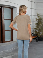 Round Neck Lace Short Sleeve T-Shirt