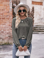 Round Neck Long Sleeve Casual T-Shirt