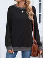Contrast Trim Long Sleeve Sweatshirt