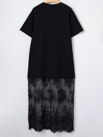 Floral Patchwork Short Sleeve T Shirt Loose Dress