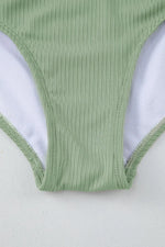 Ribbed Drawstring Sides Cutout One Piece Swimsuit