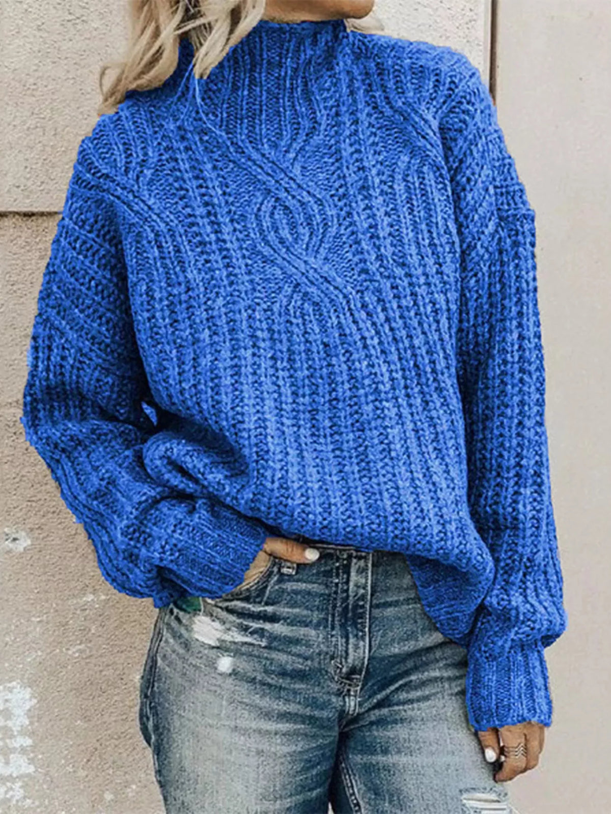 Full Size Turtleneck Long Sleeve Sweater Plus Size
