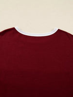 Flower Patched Round Neck Long Sleeve Top
