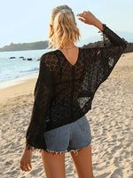 Crochet Knit Tie Front Cover-Up