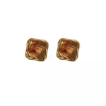 18K Gold-Plated Alloy Resin Geometric Earrings