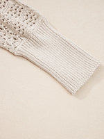 Hollowed Knit Open Front Cardigan
