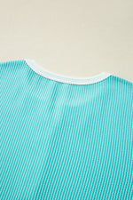Corded Half Button Henley T Shirt