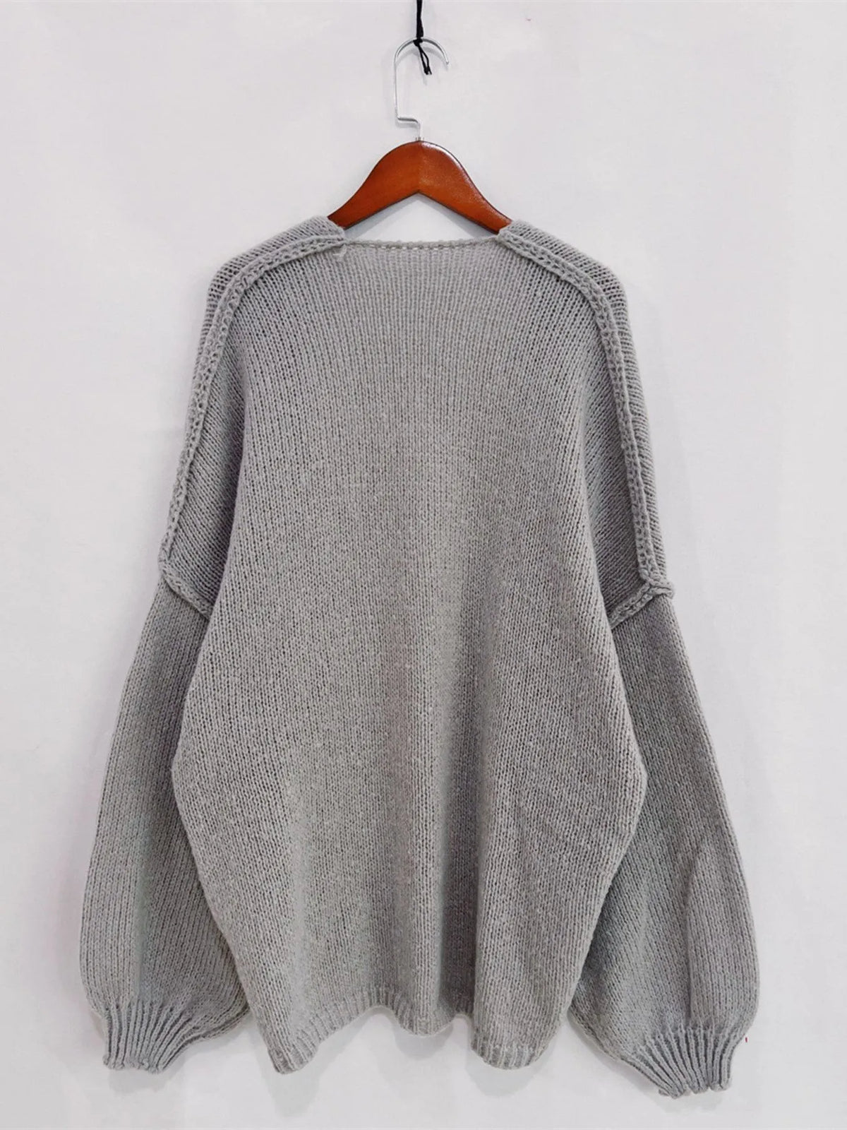 Open Front Dropped Shoulder Cardigan