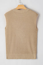 Western Cowboy Embroidery Round Neck Sleeveless Sweater