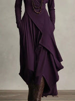 Full Size Asymmetrical Hem Turtleneck Dress Plus Size