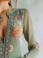 Lace Detail Floral Blouse