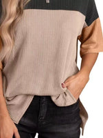 Color Block Half Sleeve Top