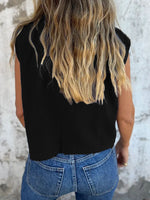 Button-Down Cap Sleeve Shirt