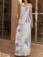 Printed Square Neck Cami Maxi Dress