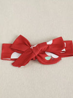 Children's Ribbed Apple Bodysuit & Flare Pants Set with Headband