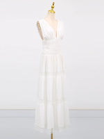 Tiered V-Neck Sleeveless Maxi Dress