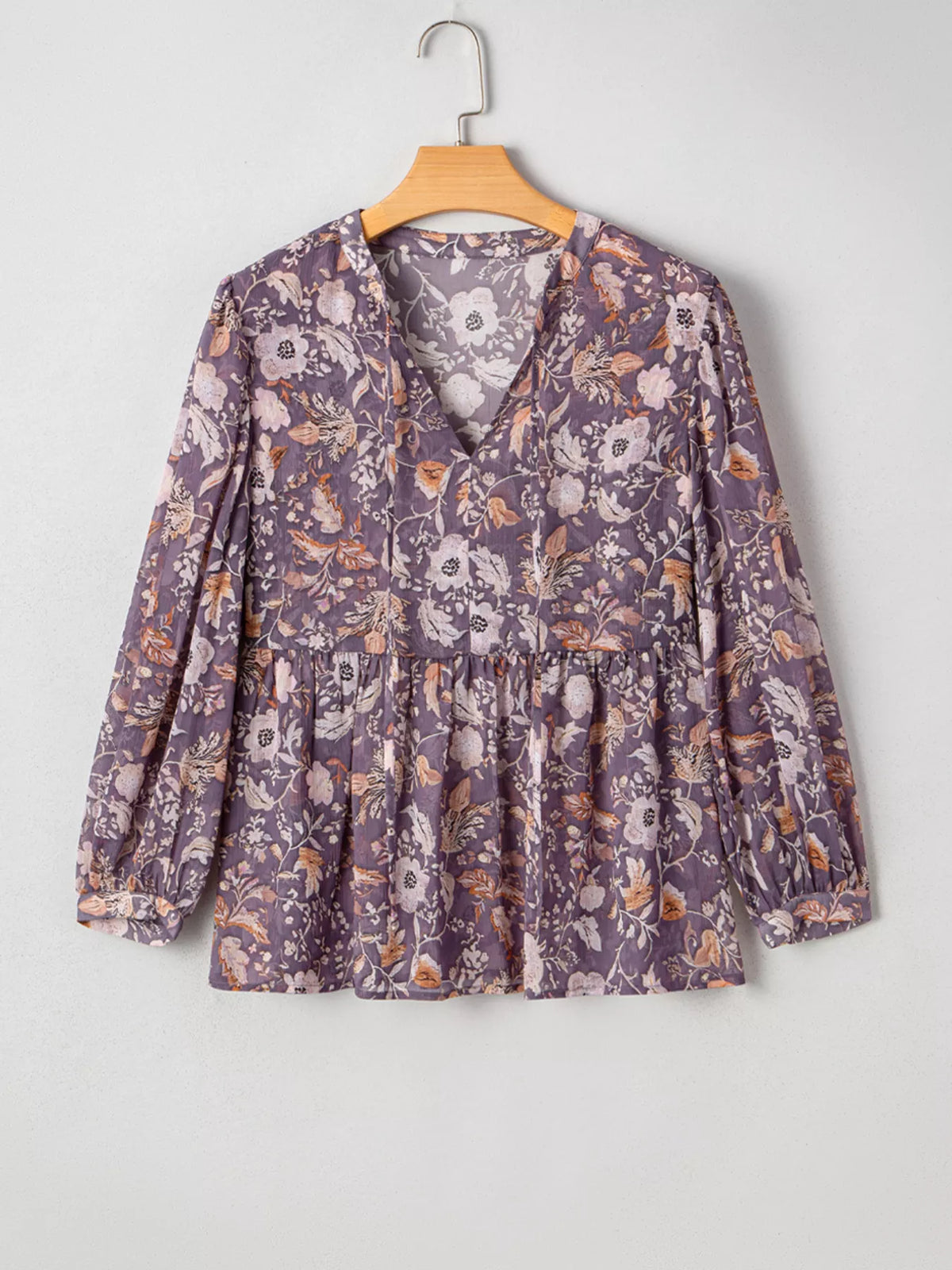 Floral Print Tie Neck Blouse
