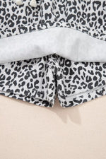 Leopard Print Tassel Drawstring Casual Denim Skort