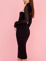 Cutout Front Long Sleeve Dress