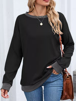 Contrast Trim Long Sleeve Sweatshirt
