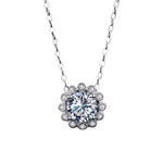 1 Carat Moissanite 925 Sterling Silver Flower Necklace