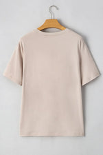 Contrast Checkered Baseball Graphic Round Neck Short Sleeve T-Shirt