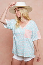BiBi Multi Color Leopard Printed French Terry T-Shirt