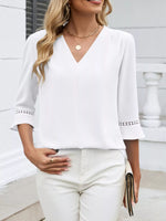 V-Neck 3/4 Sleeve Blouse