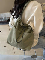 Drawstring Closure Canvas Crossbody Bag