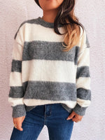 Striped Contrast Long Sleeve Sweater