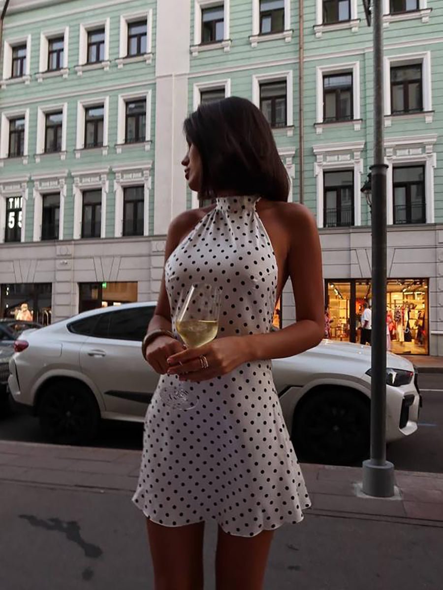 Cheryl Dot Printed Sexy A-Line Dress