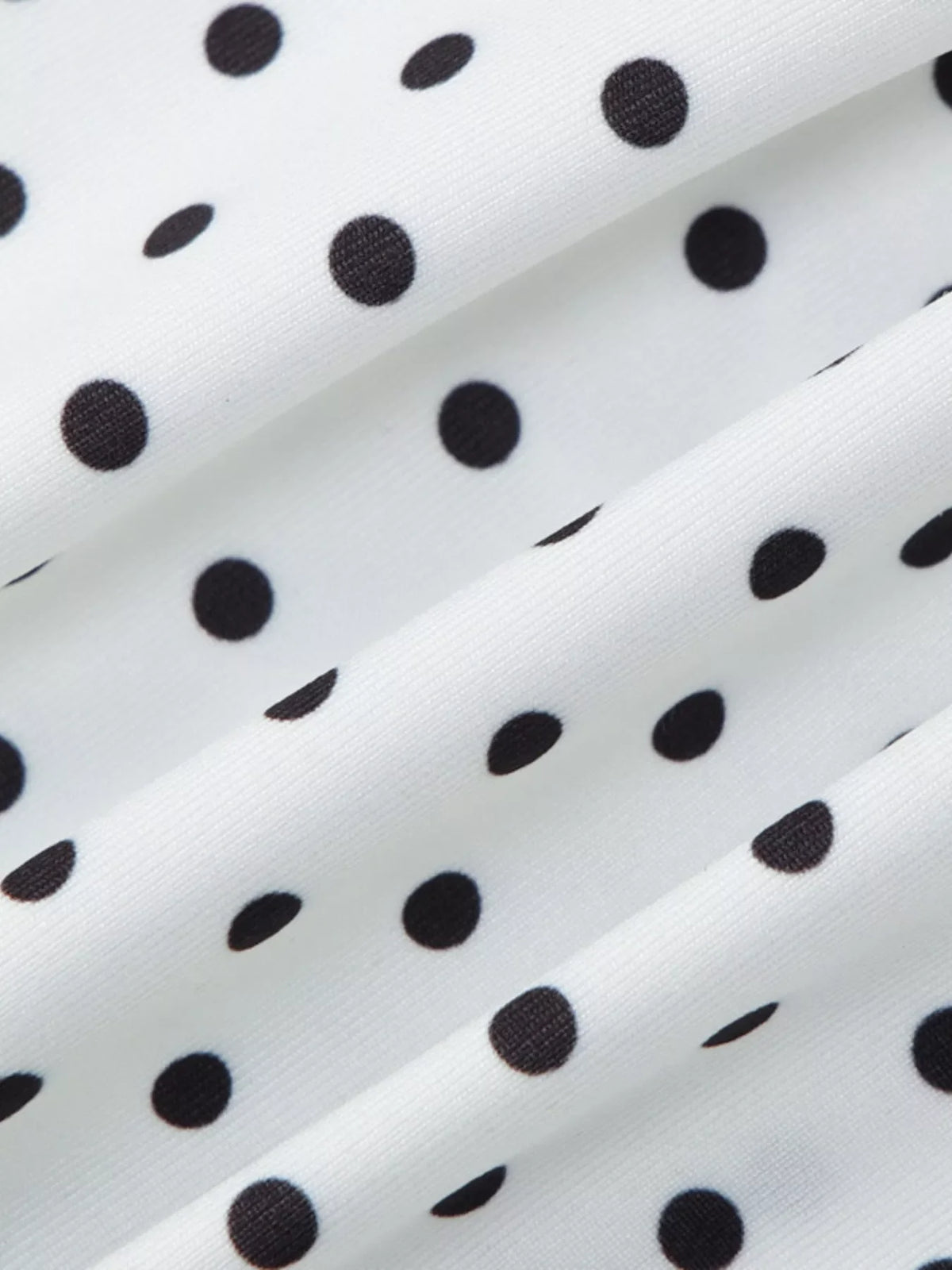 Polka Dot Ruched V-Neck Top