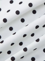 Polka Dot Ruched V-Neck Top