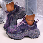 Rhinestone Lace Up Sneaker