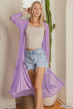 Zenana Mesh Open Front Cardigan