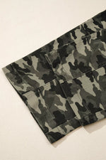 Camouflage Print Multi Pocketed Womens Denim Pants