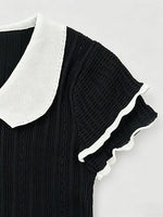 Peter Pan Collar Short Sleeve T-Shirt