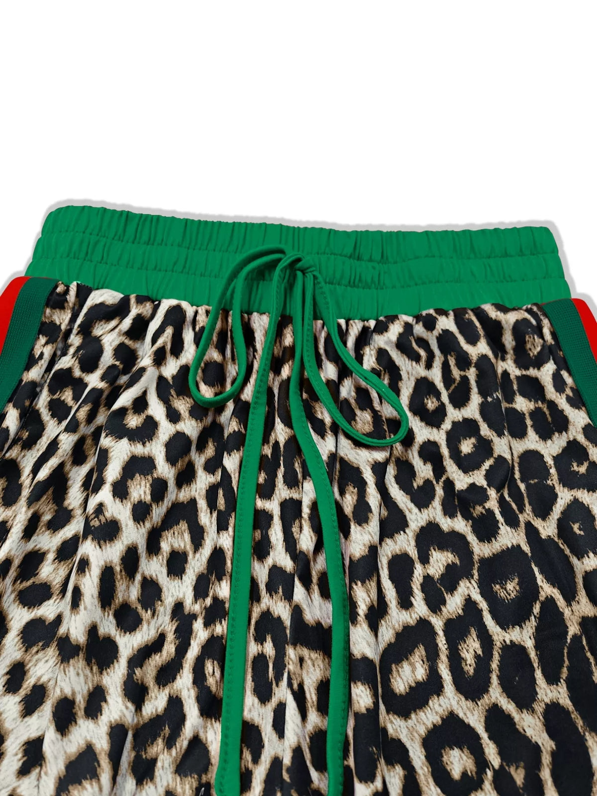 Leopard Round Neck Top and Pants Two-Piece Set