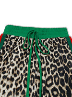 Leopard Round Neck Top and Pants Two-Piece Set