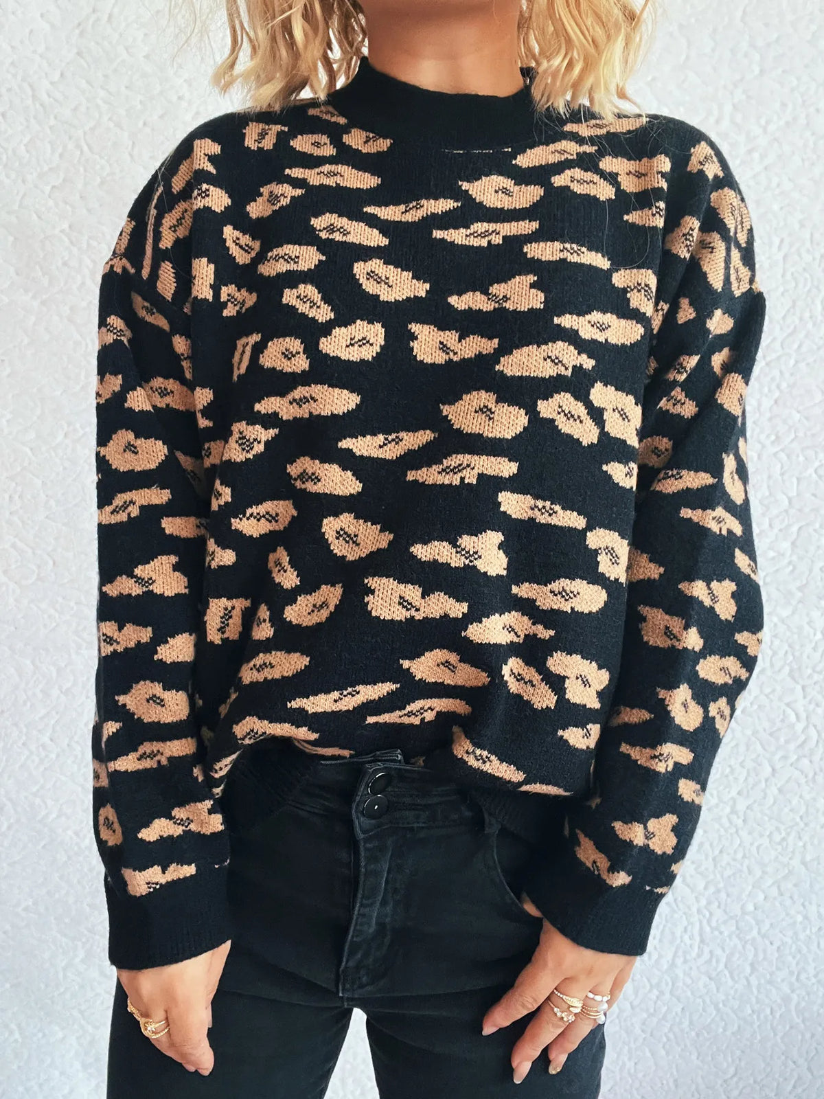 Mock Neck Long Sleeve Sweater