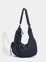 Plaid Pattern Ruched Shoulder Bag