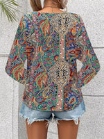 Paisley Print Long Sleeve Blouse